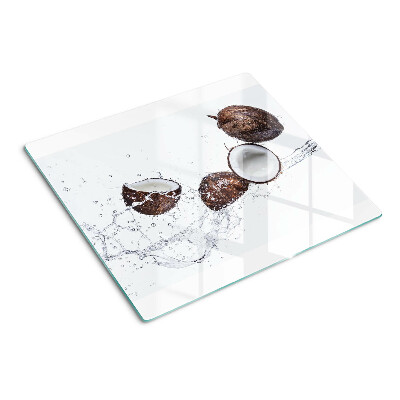 Planche à découper en verre Noix de coco dans l'eau