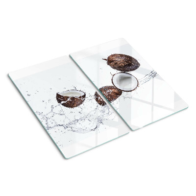 Planche à découper en verre Noix de coco dans l'eau
