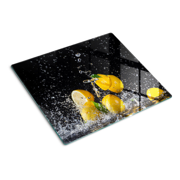 Planche à découper en verre Citrons dans l'eau