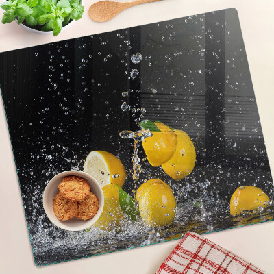 Planche à découper en verre Citrons dans l'eau