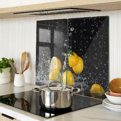 Planche à découper en verre Citrons dans l'eau