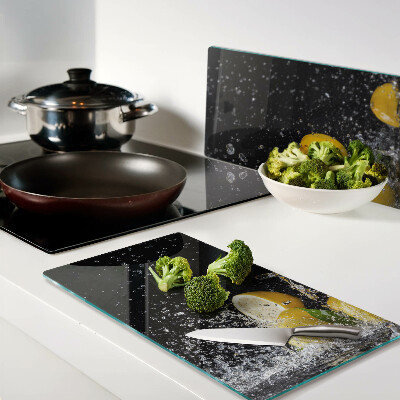 Planche à découper en verre Citrons dans l'eau