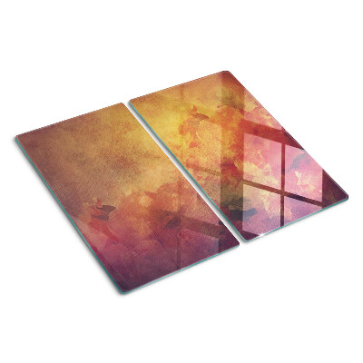 Planche à découper en verre Motif floral aux couleurs pastel