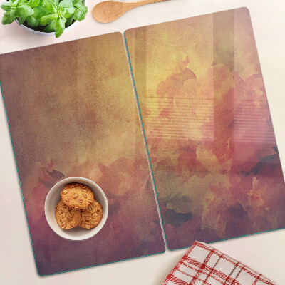 Planche à découper en verre Motif floral aux couleurs pastel