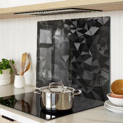 Planche à découper en verre Géométrie polygonale dans les tons de noir