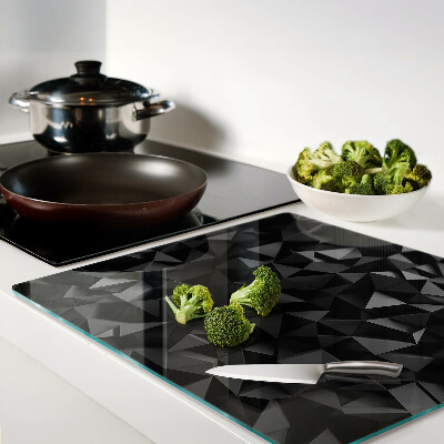 Planche à découper en verre Géométrie polygonale dans les tons de noir