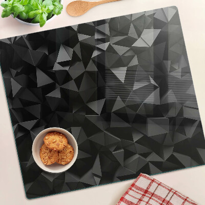 Planche à découper en verre Géométrie polygonale dans les tons de noir