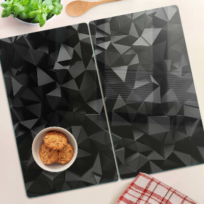 Planche à découper en verre Géométrie polygonale dans les tons de noir