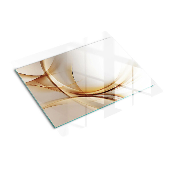 Planche à découper en verre Vagues abstraites dans des tons beiges