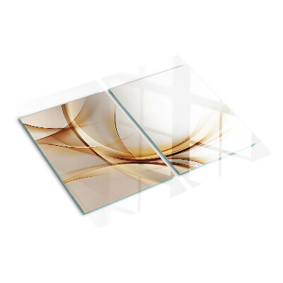 Planche à découper en verre Vagues abstraites dans des tons beiges
