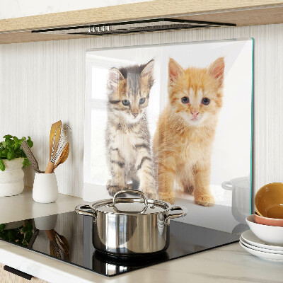 Planche à découper en verre Chats sur fond blanc