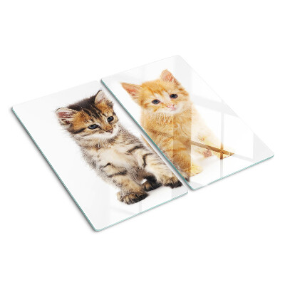 Planche à découper en verre Chats sur fond blanc
