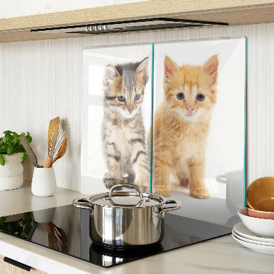 Planche à découper en verre Chats sur fond blanc