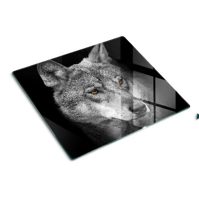 Planche à découper verre Loup en nuances de gris