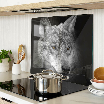Planche à découper verre Loup en nuances de gris