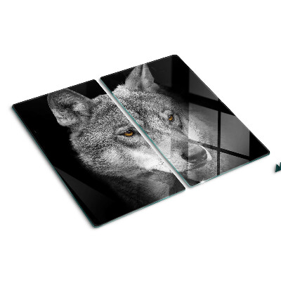 Planche à découper verre Loup en nuances de gris