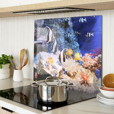 Planche à découper en verre Monde sous-marin avec des poissons