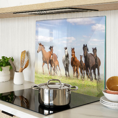 Planche à découper verre Chevaux au galop dans le pré