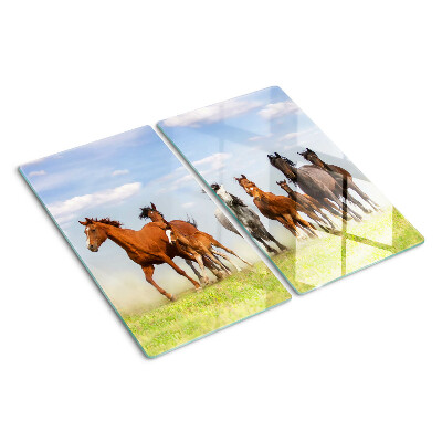 Planche à découper verre Chevaux au galop dans le pré
