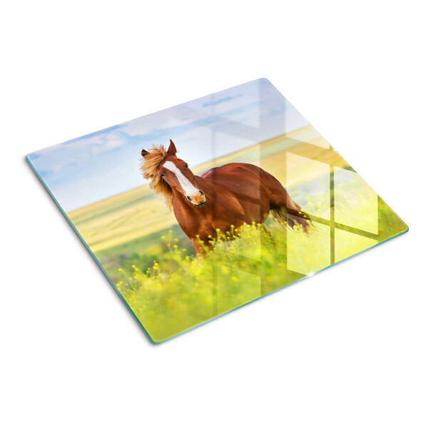 Planche à découper en verre Cheval dans le pré