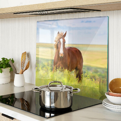 Planche à découper en verre Cheval dans le pré