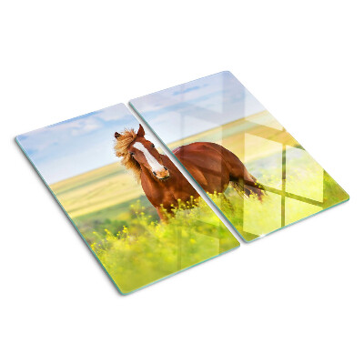 Planche à découper en verre Cheval dans le pré