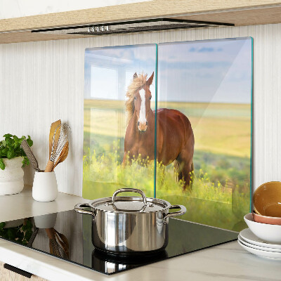 Planche à découper en verre Cheval dans le pré