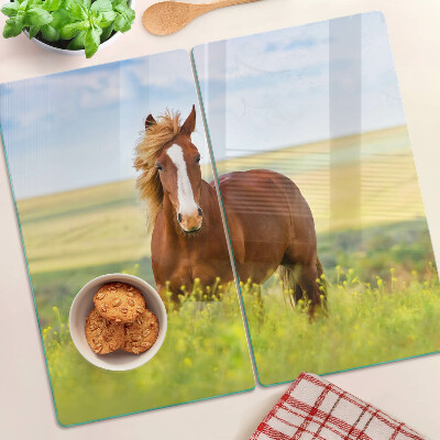 Planche à découper en verre Cheval dans le pré