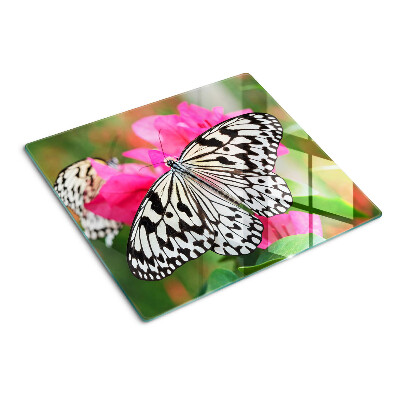 Planche à découper verre Papillon sur des fleurs