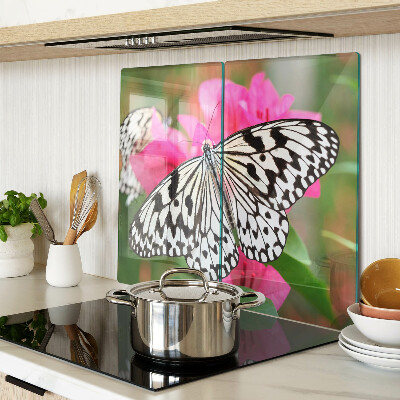 Planche à découper verre Papillon sur des fleurs