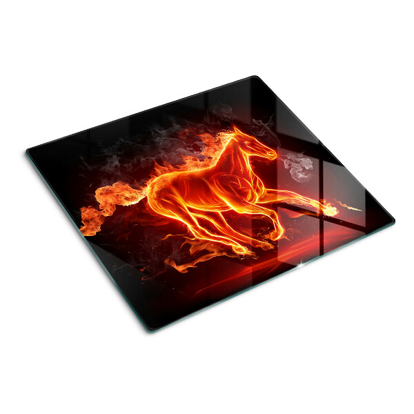 Planche à découper en verre Cheval en feu
