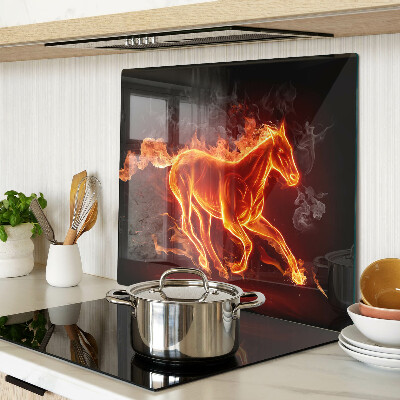 Planche à découper en verre Cheval en feu