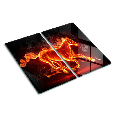 Planche à découper en verre Cheval en feu