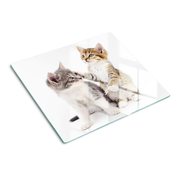 Planche à découper verre Chats sur fond blanc