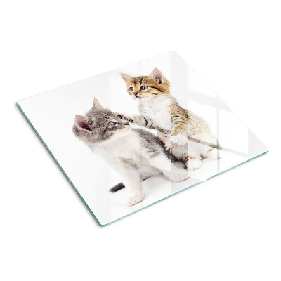 Planche à découper verre Chats sur fond blanc