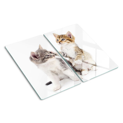 Planche à découper verre Chats sur fond blanc