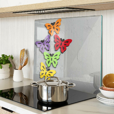 Planche à découper verre Motif de papillons colorés