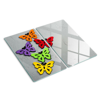 Planche à découper verre Motif de papillons colorés