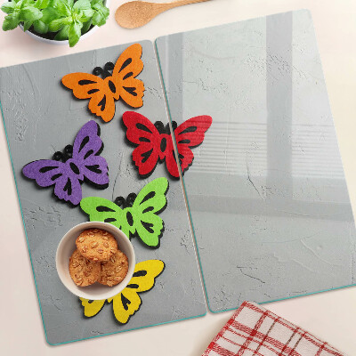 Planche à découper verre Motif de papillons colorés