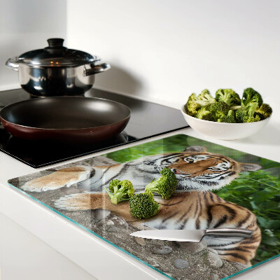 Planche à découper verre Tigre dans son habitat naturel