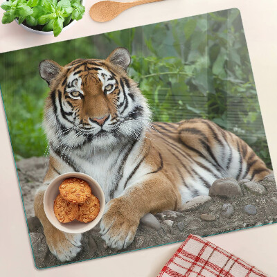 Planche à découper verre Tigre dans son habitat naturel