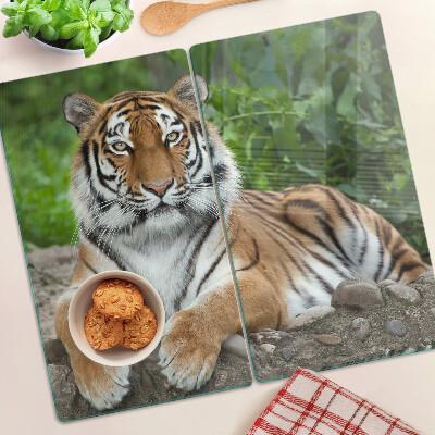 Planche à découper verre Tigre dans son habitat naturel