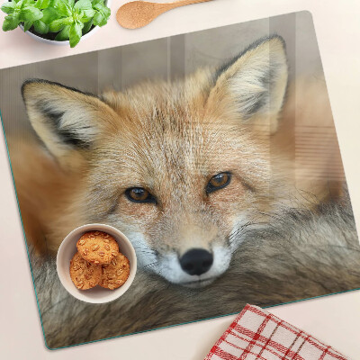 Planche à découper verre Jeune renard roux