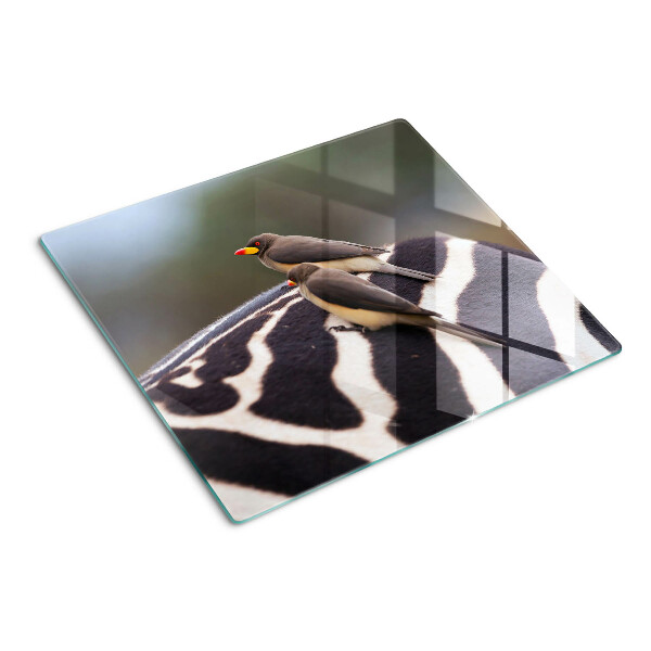 Planche à découper en verre Oiseaux sur un zèbre