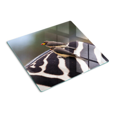 Planche à découper en verre Oiseaux sur un zèbre