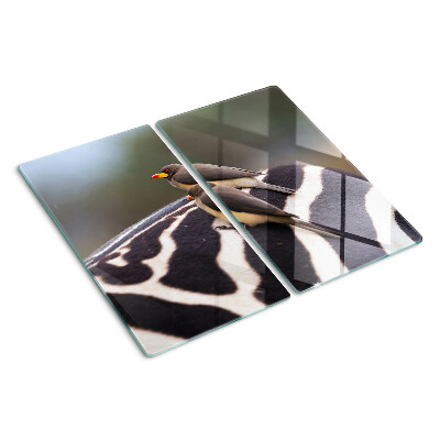 Planche à découper en verre Oiseaux sur un zèbre
