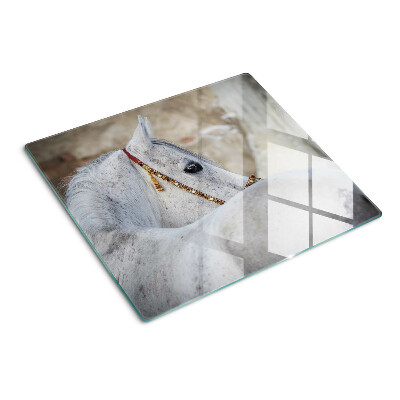 Planche à découper verre Jeune cheval blanc