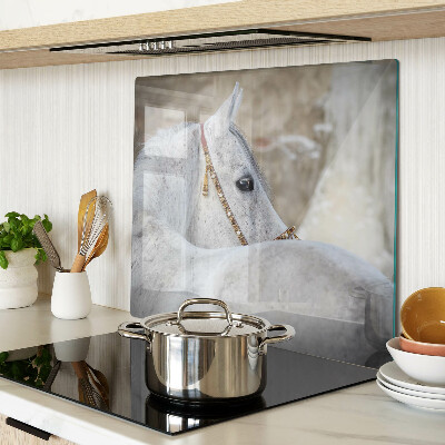 Planche à découper verre Jeune cheval blanc