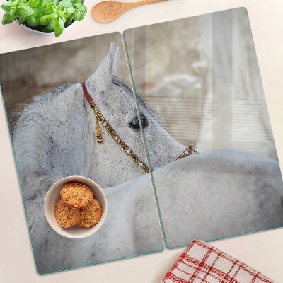 Planche à découper verre Jeune cheval blanc