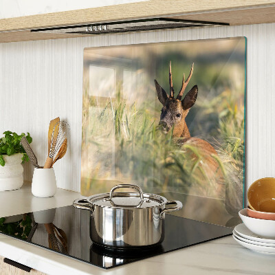 Planche à découper verre Un cerf dans un champ